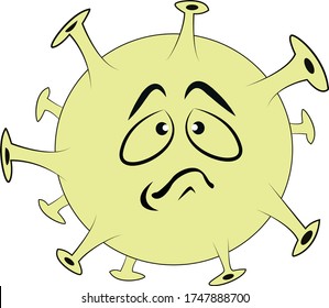 Illustration showing a frightened corona virus