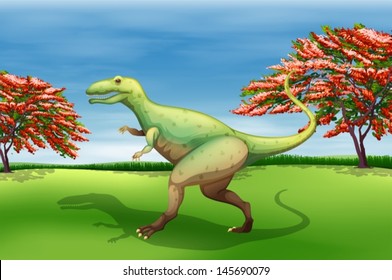 Ilustración que muestra el Giganotosaurus