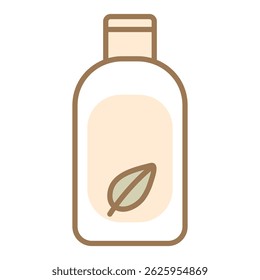 Illustration showing hair shampoo icon with color elements on white background