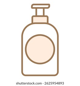 Illustration showing hair shampoo icon with color elements on white background