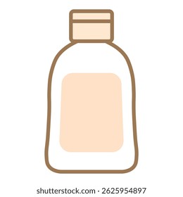 Illustration showing hair shampoo icon with color elements on white background