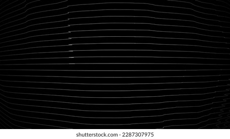 Illustration showing horizontal wireframe perspective grid on dark vertical background with abstract design.