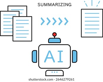 Illustration showing how AI can summarize documents
