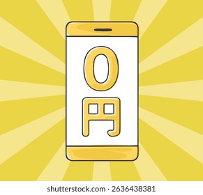 An illustration showing how smartphones can be used for free. The word means "free" in Japanese.