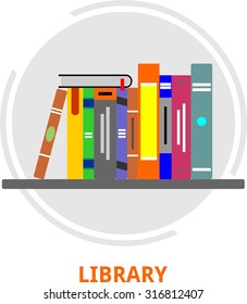 An illustration showing a library concept