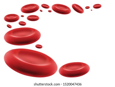 Illustration of showing many red blood cells in the veins