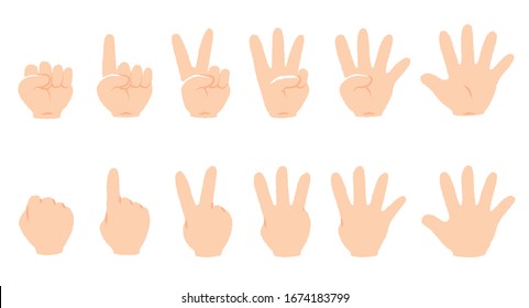 Illustration showing numbers 1 to 5 with fingers