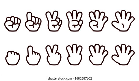 Illustration showing numbers 1 to 5 with fingers