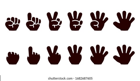 Illustration showing numbers 1 to 5 with fingers