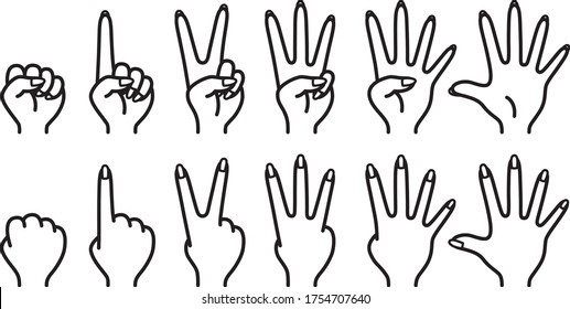 Illustration Showing Numbers 1 5 Fingers Stock Vector (Royalty Free ...