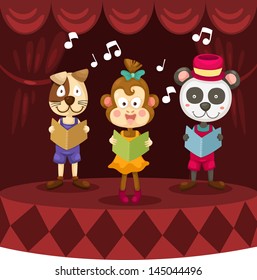 illustration of showing on stage