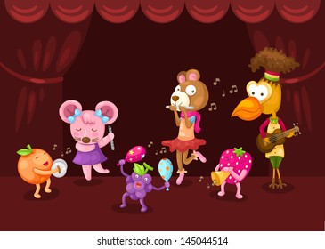 illustration of showing on stage