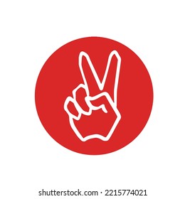 Illustration showing peace sign 2 with fingers