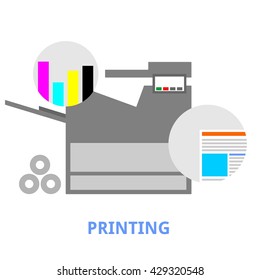 An illustration showing a printing concept