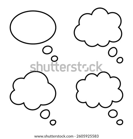 
Illustration showing a set of black thought icons on a white background