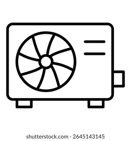 
Illustration showing a simple air conditioner icon on a white background