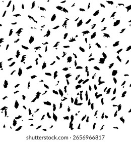 
Illustration showing small splashes of black ink on a white background