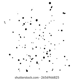 
Ilustración que muestra salpicaduras Pequeñas de tinta negra sobre un fondo blanco