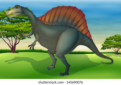 Illustration showing the spinosaurus