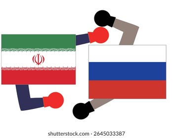 Una ilustración que muestra el estado de la diplomacia entre Rusia e Irán.