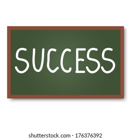 Illustration showing success writen on a Blackboard