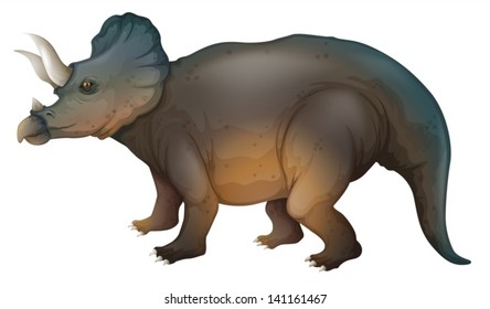 Illustration showing a triceratops