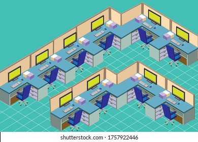 Illustration showing typical office seating arrangement