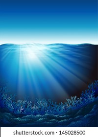 Illustration showing the underwater world