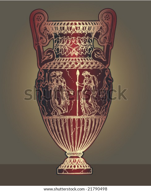 Illustration Shows Ancient Greek Amphora Vase Stock Vector