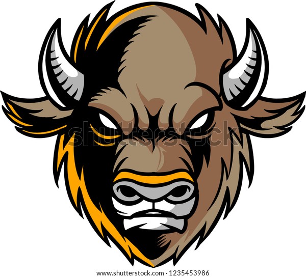 Illustration Shows Buffalo Face He Has Stock Vector (Royalty Free ...