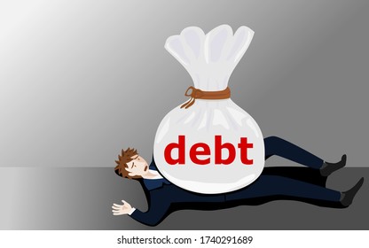 Illustration Shows Debt Overlapping Falling Man Stock Vector (Royalty ...