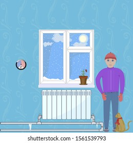 Illustration shows the discomfort in the home when heating system does not work. 