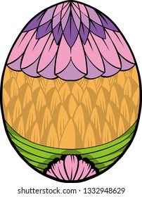 The illustration shows an Easter painted egg. 