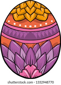 The illustration shows an Easter painted egg. 