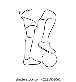  Illustration shows a football player kicks the ball.