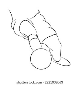  Illustration shows a football player kicks the ball.
