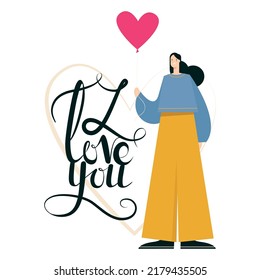 The illustration shows a girl with a heart.