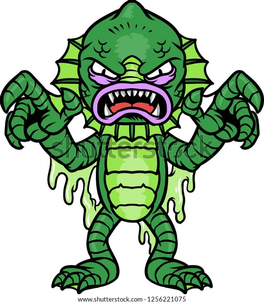 Illustration Shows Green Swamp Monster His Stock Vector (Royalty Free ...