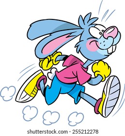  The Illustration Shows The Hare, Which Deals Sports Running. Illustration Done In Cartoon Style Isolated On White Background.