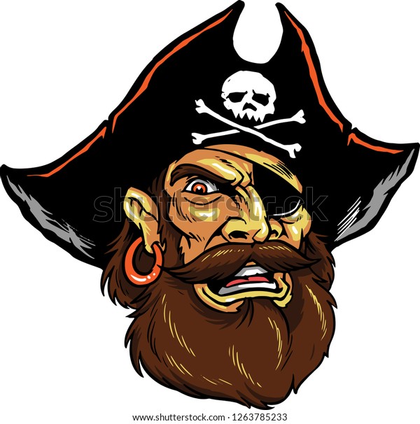 Illustration Shows Pirate Man Big Beard Stock Vector (Royalty Free ...