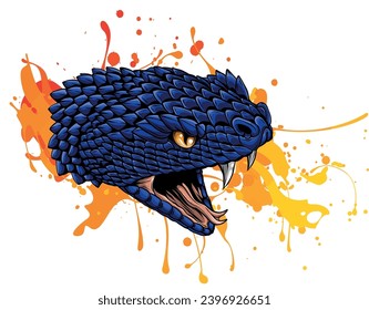 The illustration shows a poisonous snake head