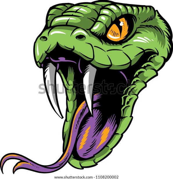 The illustration shows a poisonous snake head\
with a long forked tongue. \
