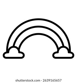 The illustration shows a rainbow ending in clouds, perfect for adding a touch of whimsy to any design.