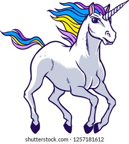 Illustration Shows Running Unicorn That Has Stock Vector (Royalty Free ...