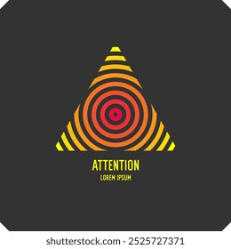 La ilustración muestra un triángulo. Un afiche llamando la atención. Imagen de Vector aislada.