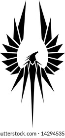 Illustration shows vector, black Phoenix