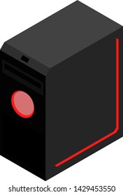 Illustration shows vector, isometric computer