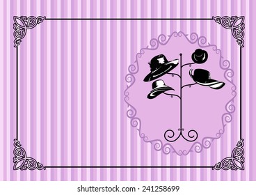  The illustration shows the visiting card for hats atelier. Illustration done on separate layers.