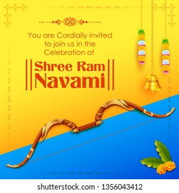 illustration of Shree Ram Navami celebration background for religious holiday of India illustration of Shree Ram Navami celebration background for religious holiday of India