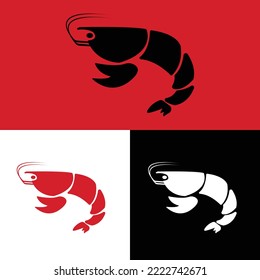 illustration of shrimp lobster logo isolated